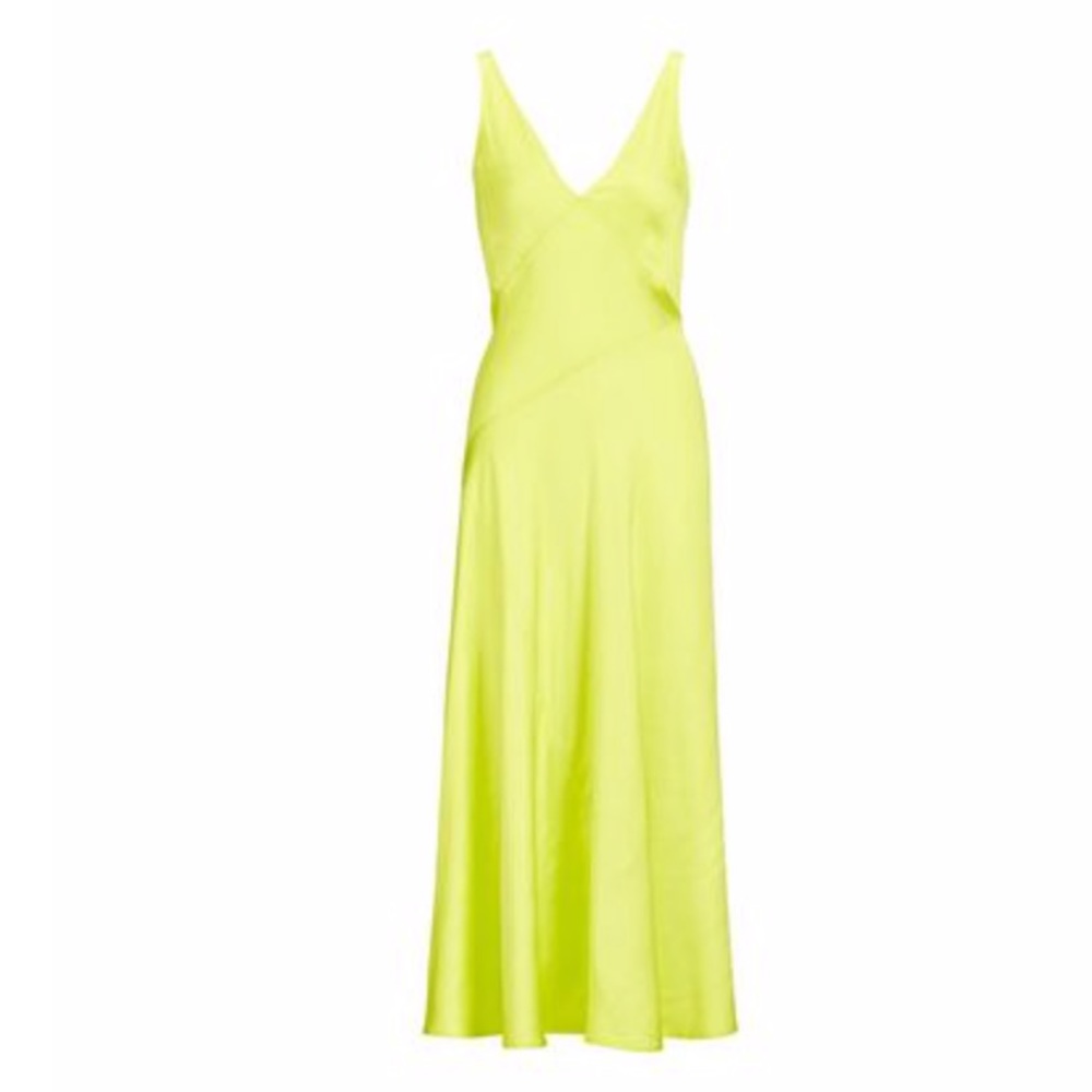 NWT* SOLD OUT Ralph Lauren neon yellow satin dress